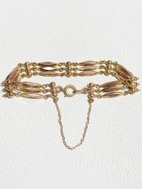 Antique Victorian Gate Bracelet, 9ct Rose Gold